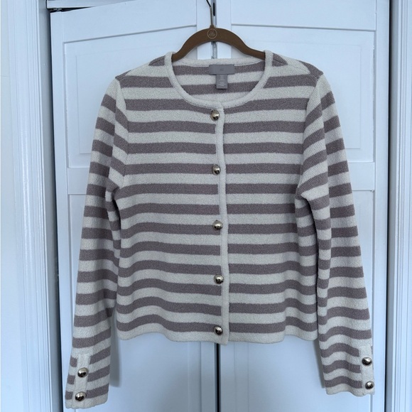 H&M Striped Gold Button Cardigan - Picture 2 of 7